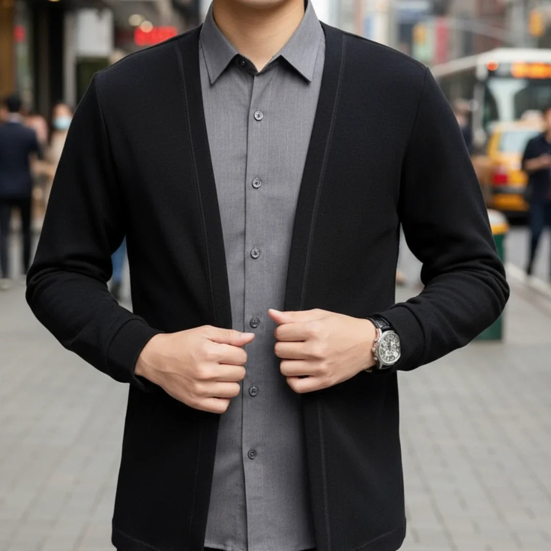 [Leve 3, Pague Só 2] Camisa Dallas Masculina Cardigan em Algodão e Poliéster com Gola Camisa e Design 2 em 1 + BRINDES