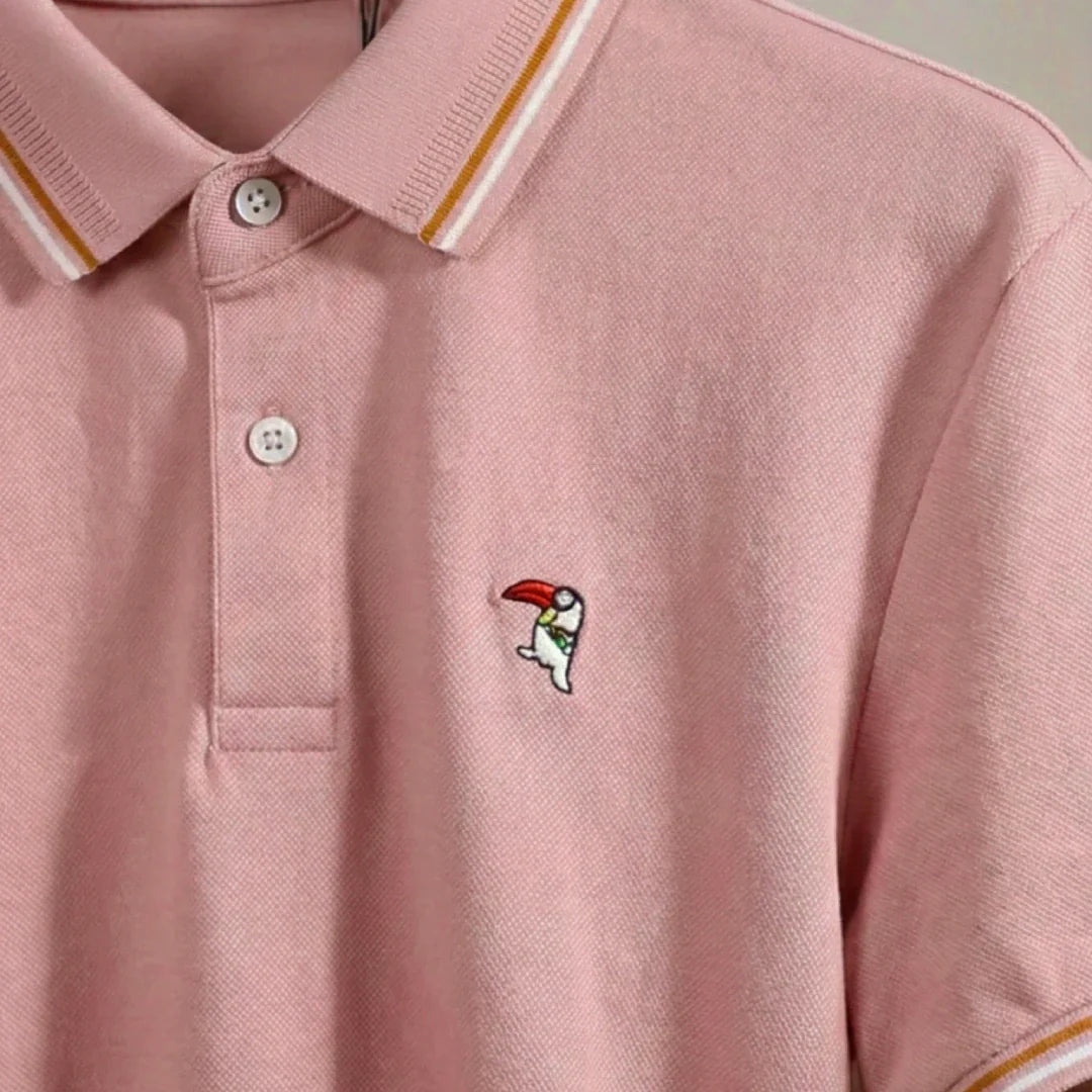 [Leve 6, Pague Só 3!] Polo Tucano Masculina em Seda Gelada e Poliéster de Alta Respirabilidade com Bordado Distintivo e Detalhes Litrados